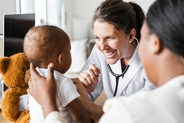 Doctor with patient